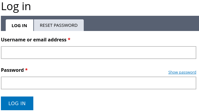 home page login